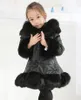 ダウンコートファッションベビー冬の暖かい毛皮の女の子のための長袖フード付き太いジャケットクリスマスパーティーキッズアウトウェア服221130