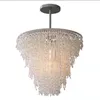 American retro simple beaded ceiling lamp Chandeliers princess bedroom dream personality jellyfish hanging dual purpose lamp