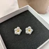Stud Earrings Luxury Fashion Brushed Ancient Silver Flower For Women 2022 French Designer Jewelry Gift Birthday