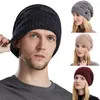 Cykelmössor Beanies Sticked Hat Winter Hats For Women Män Skallies Cap Sport Warm Thick With Face Mask Hanging Button