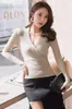 Suéteres femininos Trocando mulheres Pullovers de inverno de outono Jumpers Sexy Sexy Pull Femme Well Elastic Woman Sweater 221201