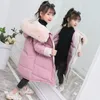 Down Coat Girls clothing Winter Warm down Cotton Jackets Children parka faux Fur Collar Girl Thicken overalls Hooded kids Clothes 221130