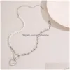 Collares colgantes Moda de una sola capa Collar de corazón Aleación Perla Mezcla Cadena de clavícula para mujeres Regalo de San Valentín Amor Colgante Gota del DH39A