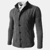 Hommes chandails mince pull manteau automne hiver laine Cardigan Streetwear couleur unie col montant tricots 221130