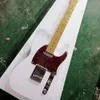 6 dizeler Sarı akçaağaçlı beyaz elektro gitar Kırmızı İnci Pickguard Özelleştirilebilir