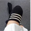 Sportsocken Sexy Medias Schwarz Weiß gestreift Lange Frauen über Knie Oberschenkel hoch Die Strümpfe Damen Mädchen warm