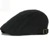 Bérets HT2192 béret casquettes hommes femmes automne hiver réglable rétro Vintage Ivy Sboy solide tricoté chapeaux plat