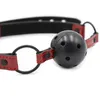 Bondage Sexy Open Mouth Gag Ball Red Black PU Leather Strap Bdsm With Holes Slave Restraints Sex Toys For Women Couples 221130