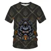 Mens T Shirts Devil Pattern 3D Print Metal Style Clothing Shirt Summer Hip-Hop Loose Short Sleeve Tops Men Clothing