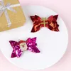 6 Colors Christmas Headbands Children's Hairs Accessorie Bow Bright Pink Butterfly Knot Hairs Band Cute Hair Accessories For Children