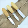 Other Dinnerware 16Cm Length Oyster Shucking Knife With Wooden Handle Stainless Steel Food Pry Knives For Home Restaurant El Dhgarden Dh6Ov