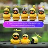 Car Decorations Duck With Helmet Propeller Rubber Cool Glasses for Styling Bike or Motorcycle Decoration Toy9907409