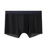 Underpants Sexy Men's Panties Mid Waist Cotton Crotch Antibacterial Boxer Shorts Ice Silk Seamless Temptation Hombre