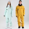 Skiing Suits Winter Snowsuit Women Sport Hooded Men Ski Jumpsuit Waterproof Female Snowboard Overalls Mountain Descent Tracksuit 221130