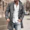 Lã de lã masculina mistura masculino de blend de peito único de casacos de outono colar de lapela de casaco retrô tops longos lowas de moda sexy de moda 221201