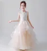 Robes de fille en Tulle fleur pour mariage et fête longue princesse robe de concours Junior demoiselle d'honneur formelle enfants robe d'anniversaire