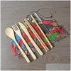 Dinnerware Sets Camp School Chopsticks Student Cutlery Convenient St Portable Tableware 7 Piece Set Bamboo Fork Outdoors 6 9 Dhgarden Dh67K