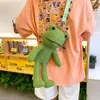 Plush Backpacks Cute Frog Bag Toys Stuffed Animals Doll CrossBody Shoulder Backpack Coin Purse Wallet Pouch Children Girls Boys Gift 221201