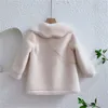 Coat Kids Girls Jacket Outwear Sweet Faux Fur Warm Plus Velvet Thicken Winter Woolen Outdoor Fleece Children s Clothes 221130