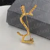 Litera Pins Kobiety broszka ślubna luksusowy druk złote szpilki moda mężczyźni broszki imprezowe świąteczne prezent z pudełkiem