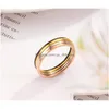 Bandringe Einfacher 1 mm feiner Schwanzring Glatter Titanstahl Damen Metalllegierung Verstellbare Damenringe Gold Silber Schwarz Rose Schmuck Größe Dh93Q