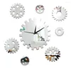 Wanduhren DIY rotierende Zahnrad Dekorative Kunstspiegelaufkleber Quarzuhr Home Schlafzimmer Dekor Uhren Geschenkideen z055