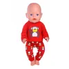 Acessórios para bonecas Pijamas de pescoço de tripulação feita à mão para 18 polegadas American Acessory Girl 43 cm Baby Born Clothes 43 Nossa geração 221130