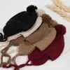 Cappello per bebè con pompon Cappellino per bebè lavorato a maglia invernale con paraorecchie Orecchie calde Berretto per bambini per ragazze Ragazzi Cappelli per neonati Accessori per bebè 1-5 anni