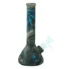 Smoking Pipes 7.5" Silicone Water Pipe Glow in dark and Printed Dab Rigs Removable Hookah Bongs