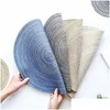 Mats Pads Hand Made Weave Ramie Placemat Circar Mti Colors Insation Anti Slip Table Pad Food Cup Bowl Pan Mat 4 3Dy L2 Drop Deliv Dhoiz