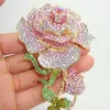 Brooches Fashion And Exquisite Pink Zircon Rose Flower Brooch Femininity High-End Banquet Dance Clothing Accessories