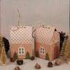 Décorations de noël boîtes à bonbons en papier Kraft, sac à biscuits, boîte-cadeau de biscuits, décor de fête de noël pour la maison, fournitures de 2022 ans