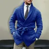 Hommes chandails à la mode Cardigan manches longues résistant au froid doux couleur unie taille Bandage tricoté pull manteau 221130