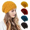 Solid Color Adult Autumn Winter Slouchy Beanie Hat Knitted Caps Women Men Double Layer Skullies Hats for Girls