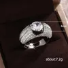 Anneaux de mariage magnifique 8mm Rond cristal pour les femmes plaqué argent brillant mariée blanc Zircon anneau bijoux à la mode en gros
