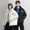 Chalecos de los hombres Chaqueta de invierno Sudaderas con capucha Letra Cálida Espesar Abrigo de pato blanco Diseño corto Ropa de pareja Coreano 221130