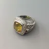 Bagues Vintage en argent Sterling 925 Citrine 11MM pour femmes, bijoux fins, à la mode, cadeaux de noël, cadeaux de fête des mères