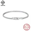 Bracelet Chain Rinntin Luxury Real 925 Sterling Silver Tennis Women with Aaaa Zircon Female Bangle Party Wedding Jewelry Gifts Sb91