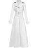 女性SジャケットNerazzurri Spring Runway White Long Leather Trench Coat for Women Sleveエレガントな高級ファッションレディースコートデザイナー221130