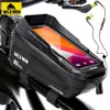 Borse laterali Borse WILD MAN Telaio anteriore per bicicletta Tubo superiore Ciclismo Custodia impermeabile Touchscreen 69 pollici Telefono MTB Pack Accessori bici 221201