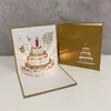 Autres fournitures de fête d'événement 3D Pop Up Cartes d'anniversaire LED Musique chauffante Gâteau d'anniversaire Cartes de voeux 221201