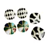 Enamel Colorful Geometric Black White Studs Earrings Women 925 Silver Needle Accessories Metal Eardrop Wholesale 10 pair/lot