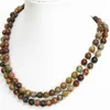 Special Multicolor Picasso Stone Round 8mm Vintage Necklace Grad SMEEXKE 36 -tums