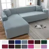Sandalye oturma odası için kanepe elastik katı köşe kanepe kapağı l şekilli şezlon