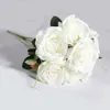 Decorative Flowers Artificial Silk Rose Bouquet Simulation Romantic Wedding Bridal Flower Arrangement Home Living Room Garden Decoration