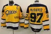 Maillot de hockey Edmonton 97 Connor McDavid Erie Otters Jerseys College Premier OHL avec COA Ice All cousu maison noir extérieur jaune