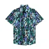 Designer Bowlinghemden Herrenmode Blume Hawaii-Seide Businesshemd Freizeithemden Herren Slim Fit Kurzarmkleid ll