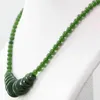 Charming Green Jades Stone Stone 6mm Redes redondas Colar de joias 18 "