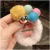 Hair Rubber Bands Winter Autumn Women Grils Plush Ball Hariy Round Elastic Hair Bands Scrunchies Korean Exquisite Headwear Accessori Dhaeh