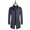 Men's Wool Blends Autumn Winter Coat Solid Color Cold Resistant Men en Overcoat Double Collar Casual Trench Jacket Male 4XL 221201